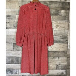 Vintage Diversity 80's A-Line Maxi Dress Red Dots‎ Womens Size 17 18 Modest